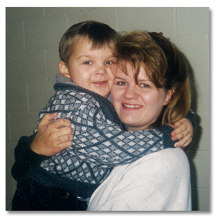 Brock's Birthday Party - 3 yrs old. Photo Brock Walquist with his eye sewn shut.