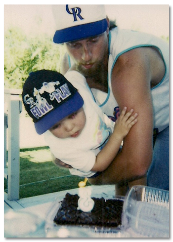 Photo of Tracy and Brock Walquist at Brock's birthday party