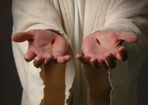 Photo of the scars on Jesus' hands